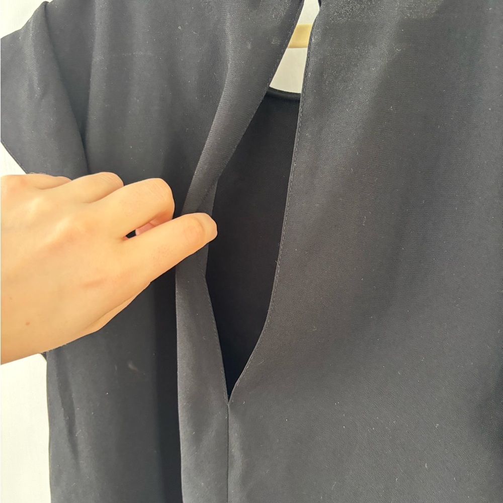 Babaton Black Ruffle Sleeve Blouse Japanese Fabric Size Small Minimalist Office - Picture 5 of 9